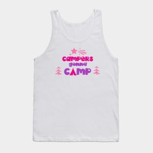 Campers Gonna Camp, Camping, Stars, Trees, Wood Tank Top